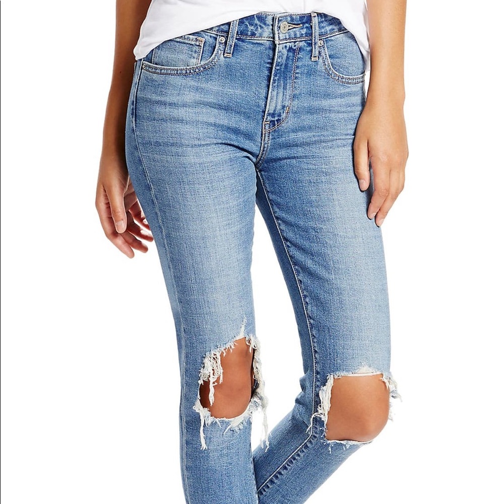 Levi’s 721 ripped high waist skinny jeans